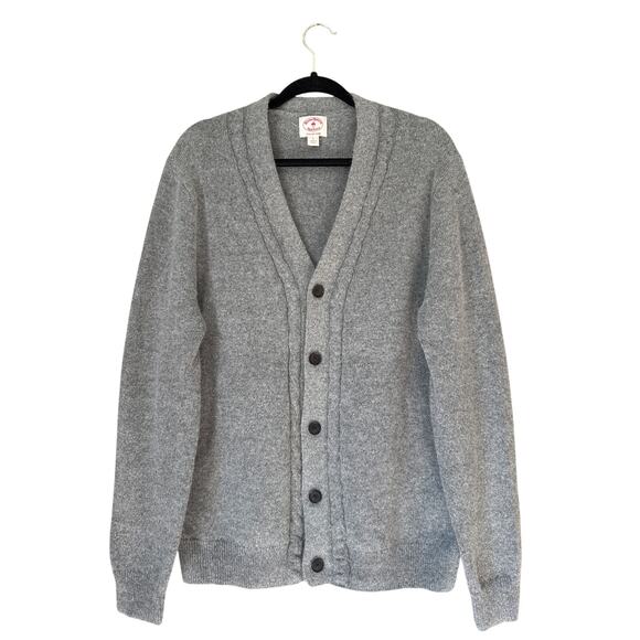 Brooks Brothers Red Fleece Gray Cable Knit Alpaca Blend Button Front Cardigan - Picture 1 of 7